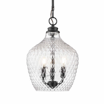 Golden Lighting Adeline 3-light Pendant in Matte Black - - Golden Lighting