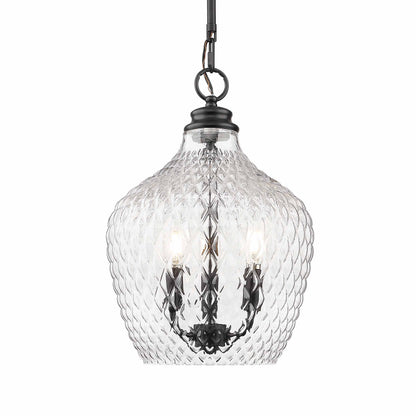 Golden Lighting Adeline 3-light Pendant in Matte Black - - Golden Lighting