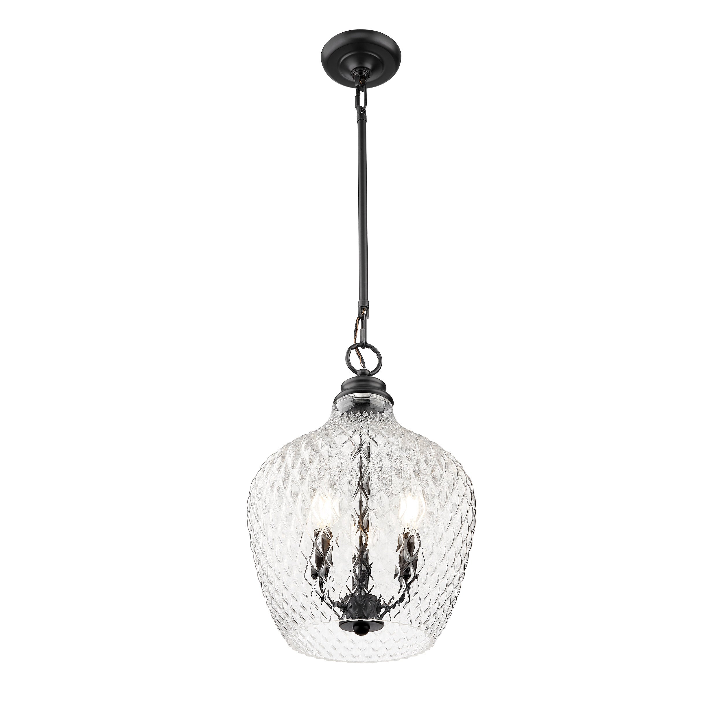 Golden Lighting Adeline 3-light Pendant in Matte Black - - Golden Lighting