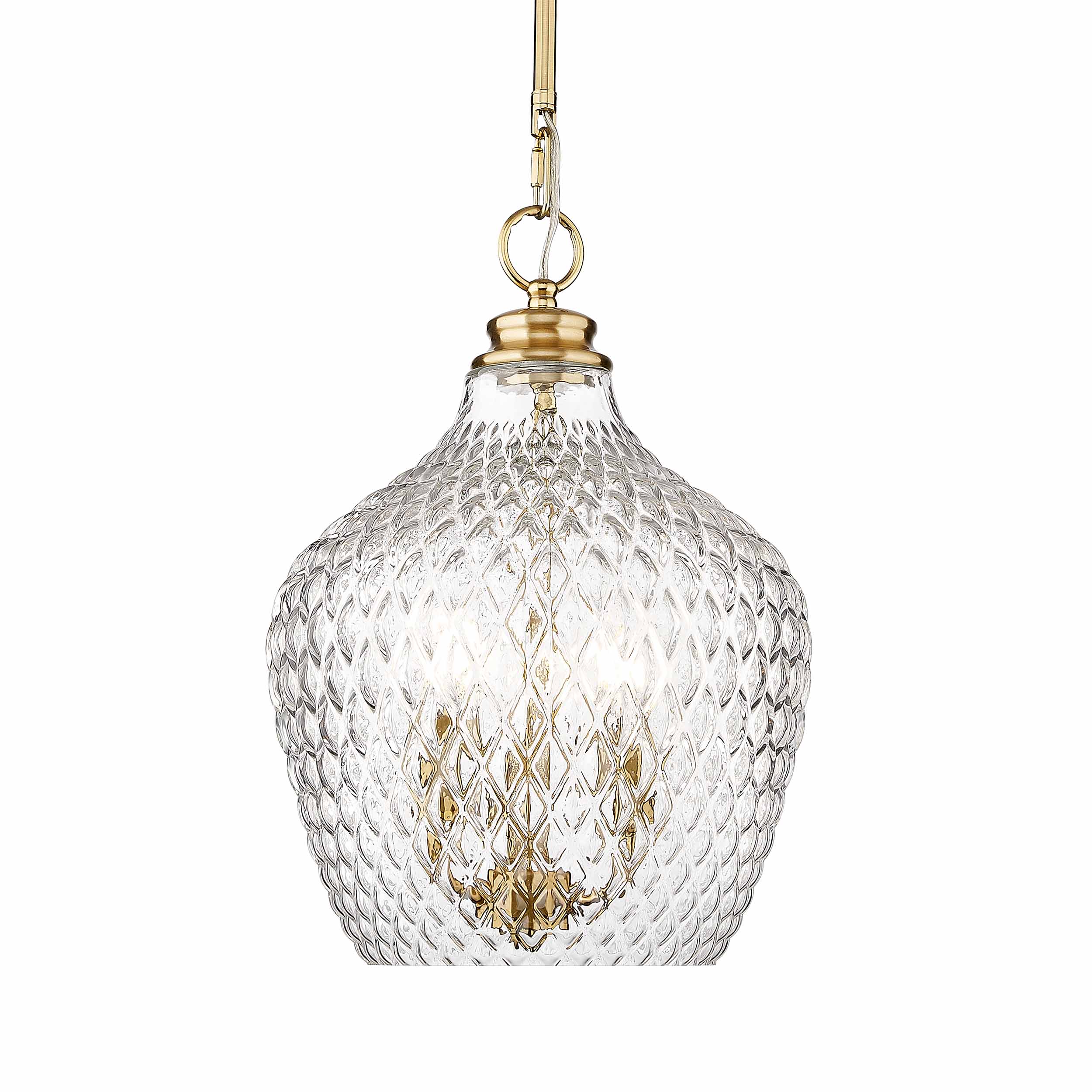 Golden Lighting Adeline 3-light Pendant in Modern Brushed Gold - - Golden Lighting