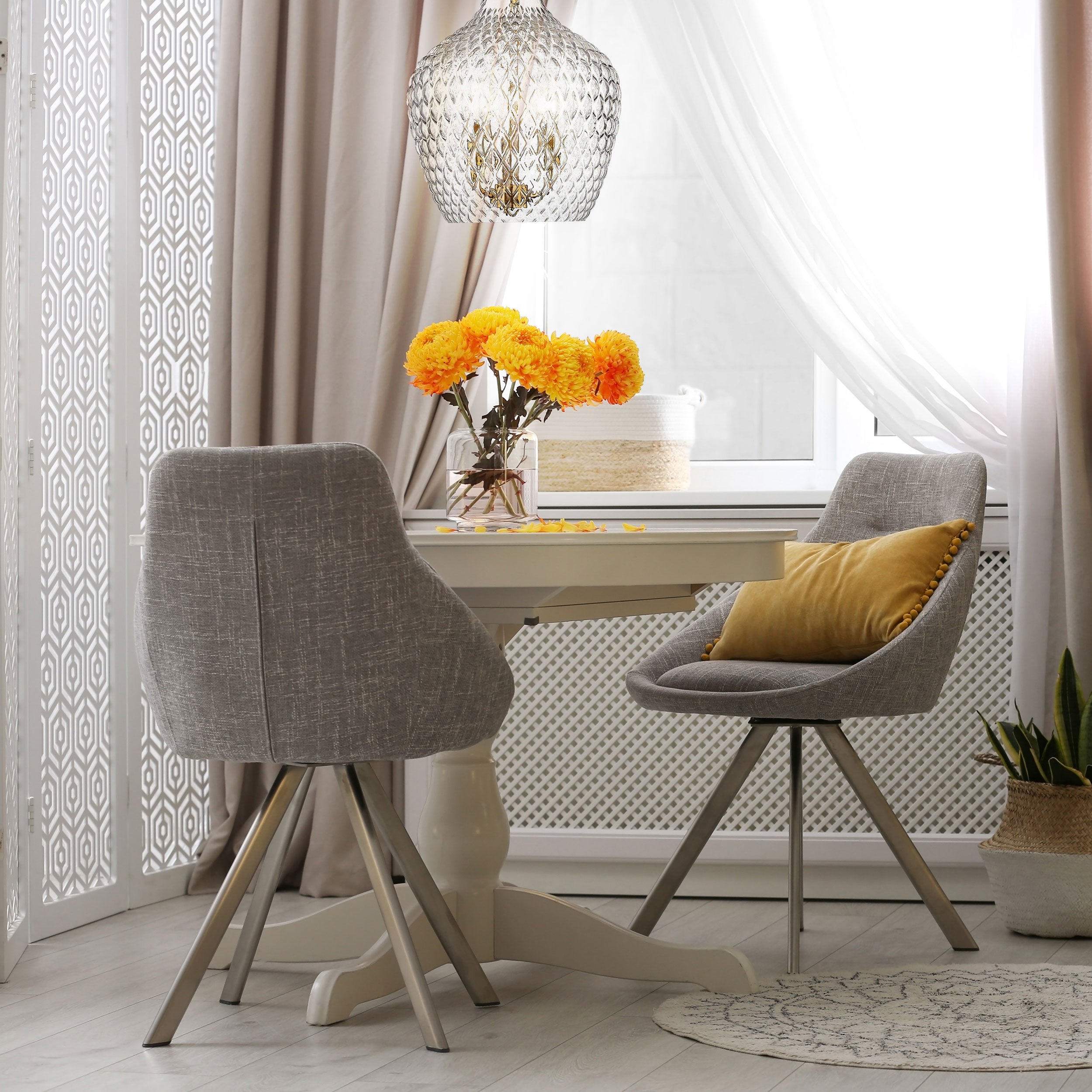 Golden Lighting Adeline 3-light Pendant in Modern Brushed Gold - - Golden Lighting