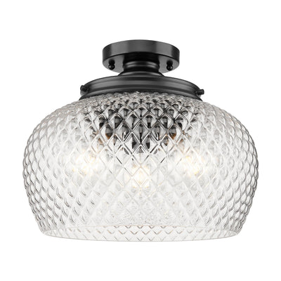 Golden Lighting Adeline 3-light Semi-Flush Mount in Matte Black - - Golden Lighting