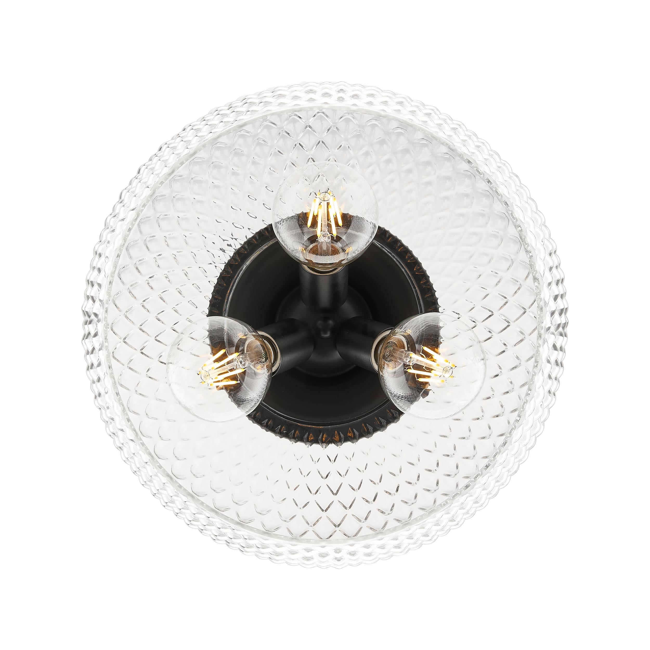 Golden Lighting Adeline 3-light Semi-Flush Mount in Matte Black - - Golden Lighting