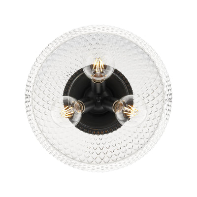 Golden Lighting Adeline 3-light Semi-Flush Mount in Matte Black - - Golden Lighting