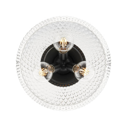 Golden Lighting Adeline 3-light Semi-Flush Mount in Matte Black - - Golden Lighting