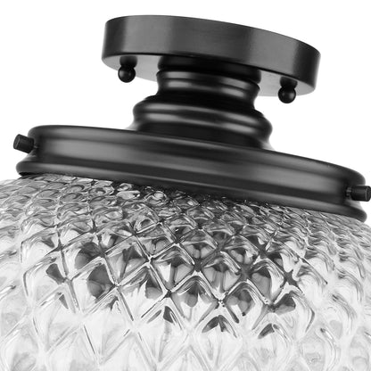 Golden Lighting Adeline 3-light Semi-Flush Mount in Matte Black - - Golden Lighting