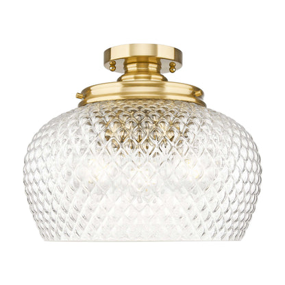 Golden Lighting Adeline 3-light Semi-Flush Mount in Modern Brushed Gold - - Golden Lighting