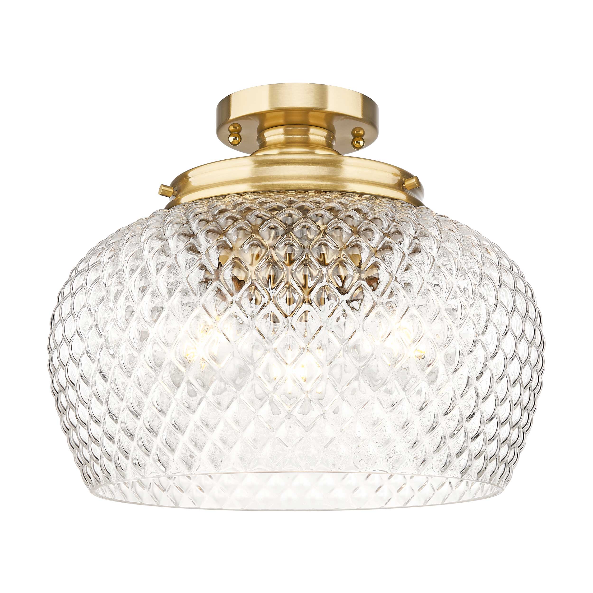 Golden Lighting Adeline 3-light Semi-Flush Mount in Modern Brushed Gold - - Golden Lighting