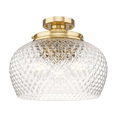 Golden Lighting Adeline 3-light Semi-Flush Mount in Modern Brushed Gold - - Golden Lighting
