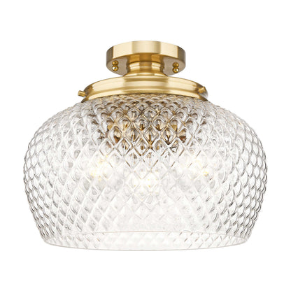 Golden Lighting Adeline 3-light Semi-Flush Mount in Modern Brushed Gold - - Golden Lighting