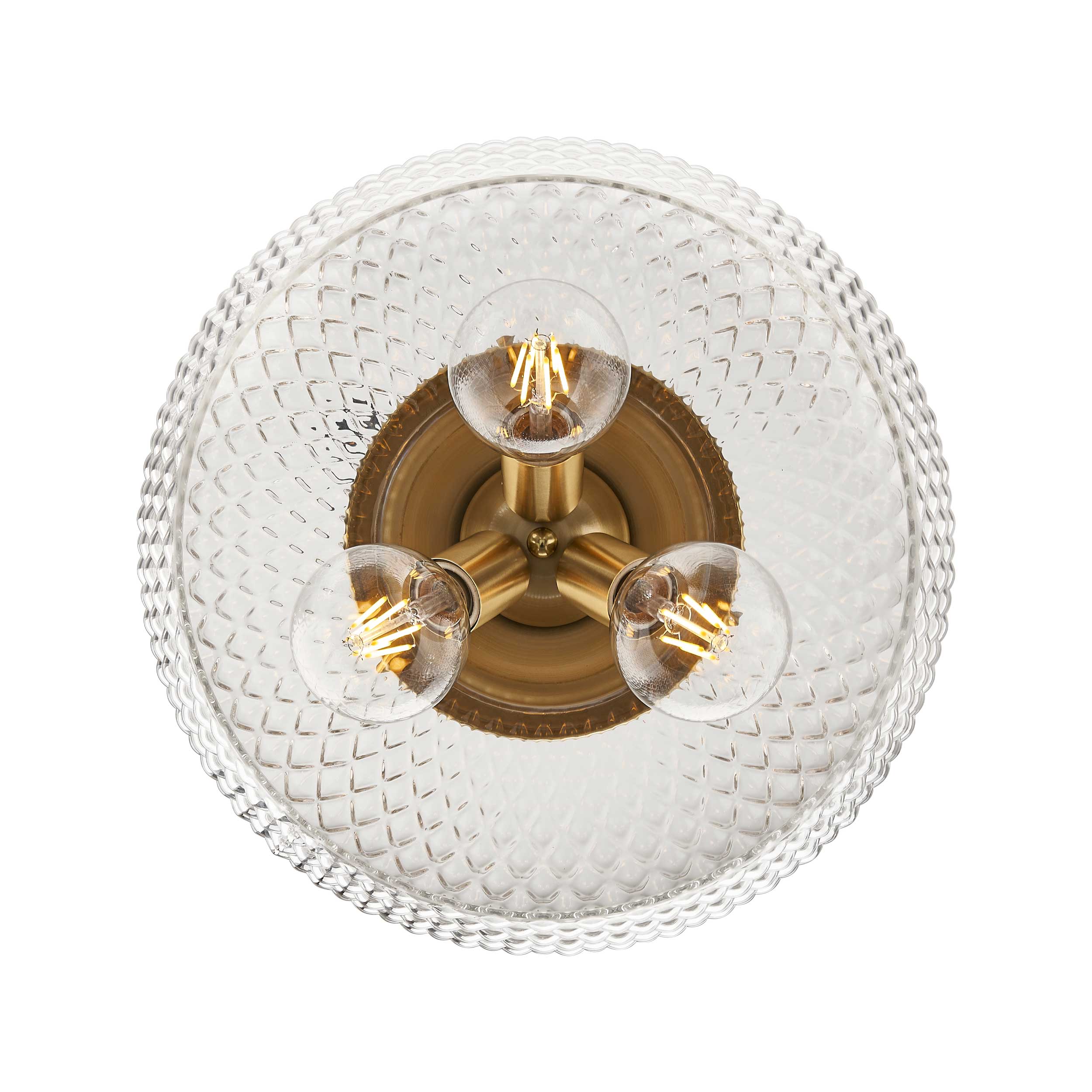 Golden Lighting Adeline 3-light Semi-Flush Mount in Modern Brushed Gold - - Golden Lighting