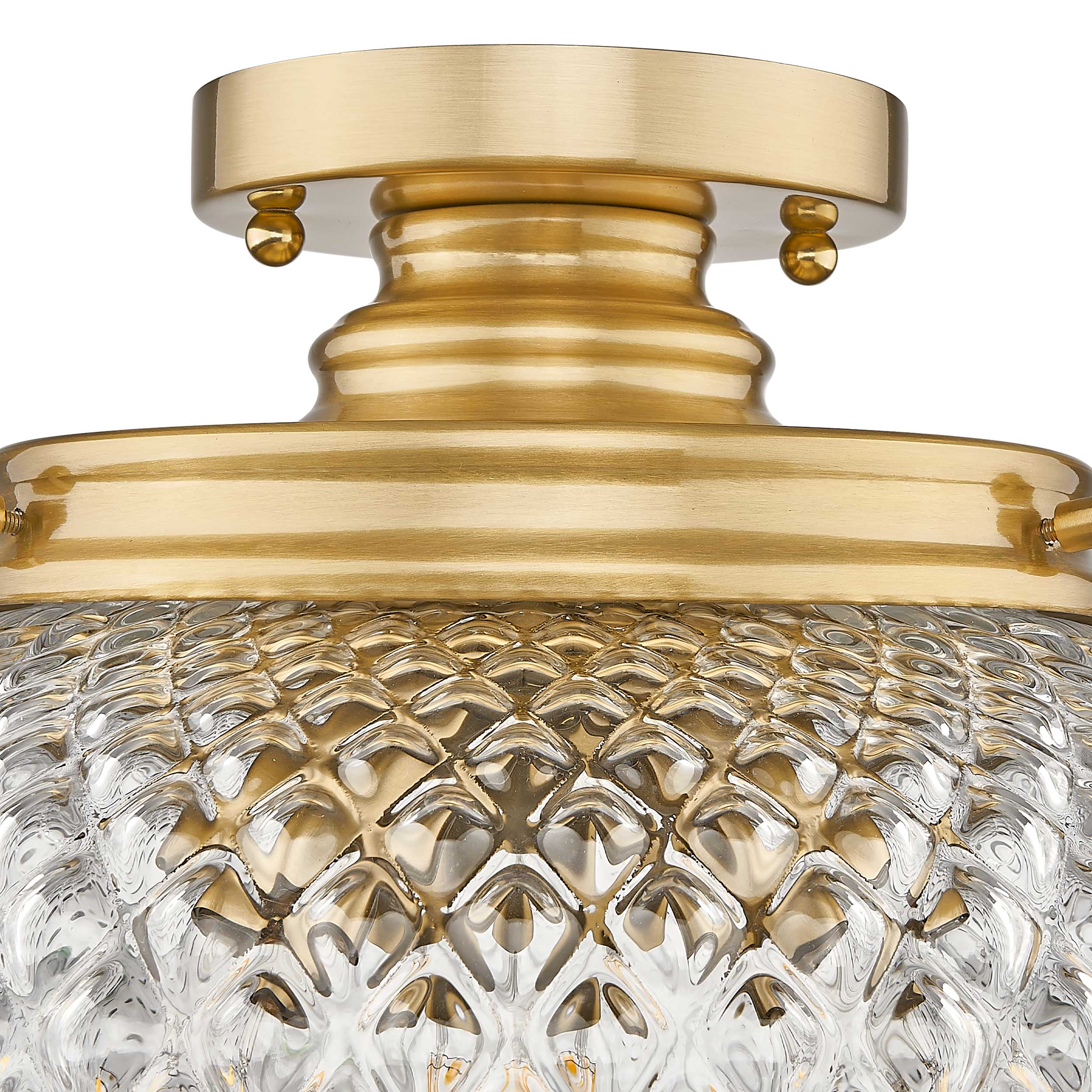Golden Lighting Adeline 3-light Semi-Flush Mount in Modern Brushed Gold - - Golden Lighting