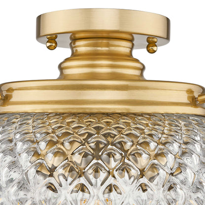 Golden Lighting Adeline 3-light Semi-Flush Mount in Modern Brushed Gold - - Golden Lighting