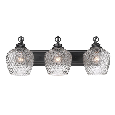 Golden Lighting Adeline 3-light Vanity in Matte Black - - Golden Lighting