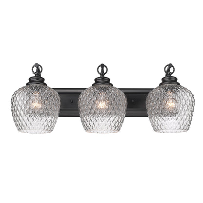 Golden Lighting Adeline 3-light Vanity in Matte Black - - Golden Lighting