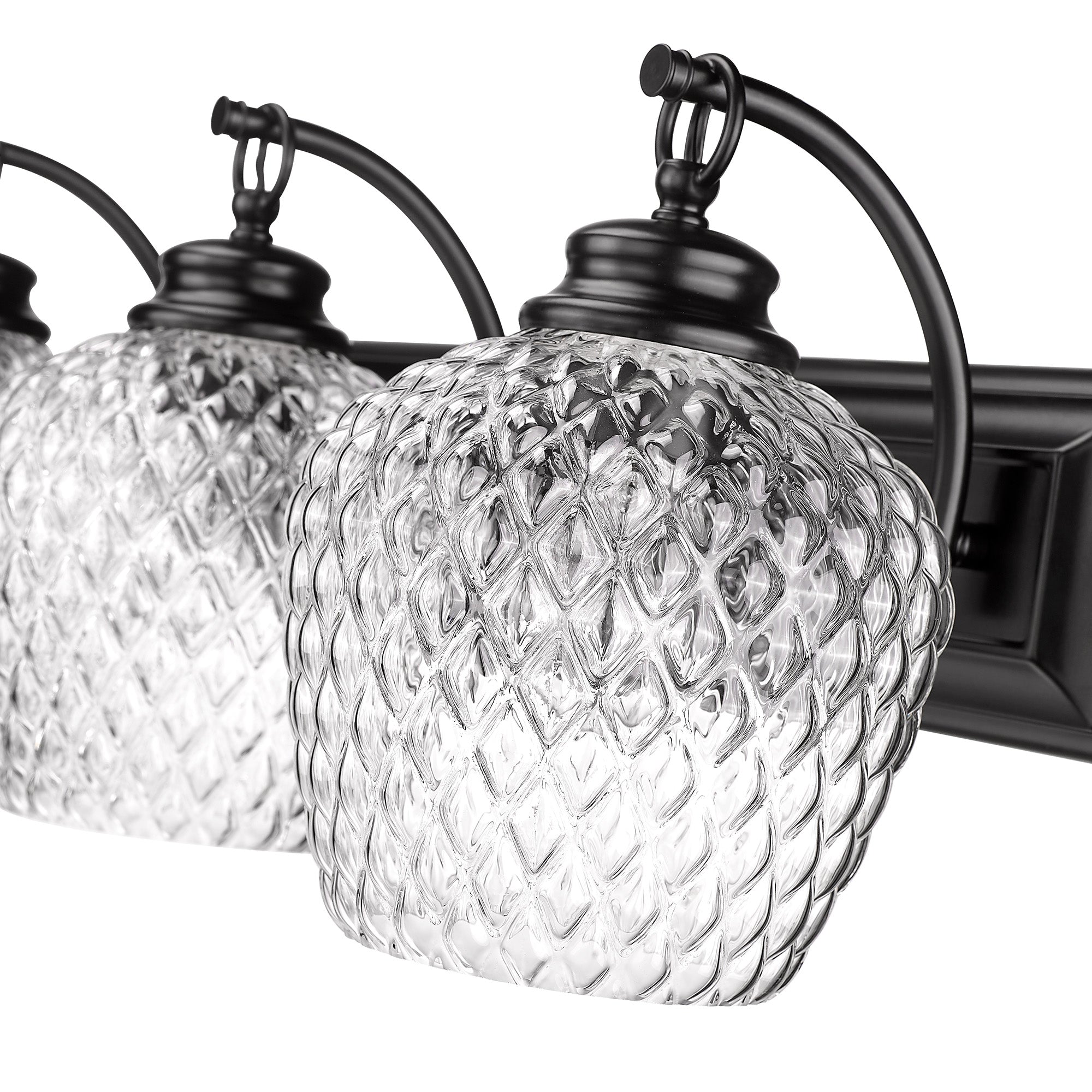 Golden Lighting Adeline 3-light Vanity in Matte Black - - Golden Lighting