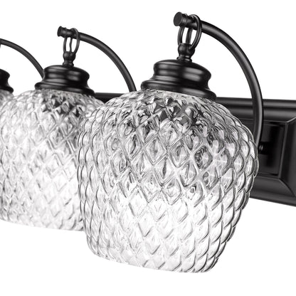 Golden Lighting Adeline 3-light Vanity in Matte Black - - Golden Lighting