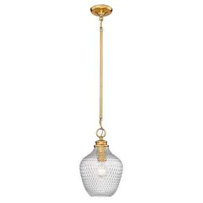 Adeline MBG Medium Pendant in Modern Brushed Gold with Clear Glass Shade - Modern Brushed Gold / Clear Glass / Clear - Golden Lighting