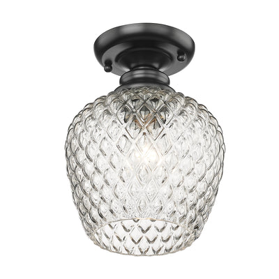 Golden Lighting Adeline 1-light Semi-Flush Mount in Matte Black - - Golden Lighting