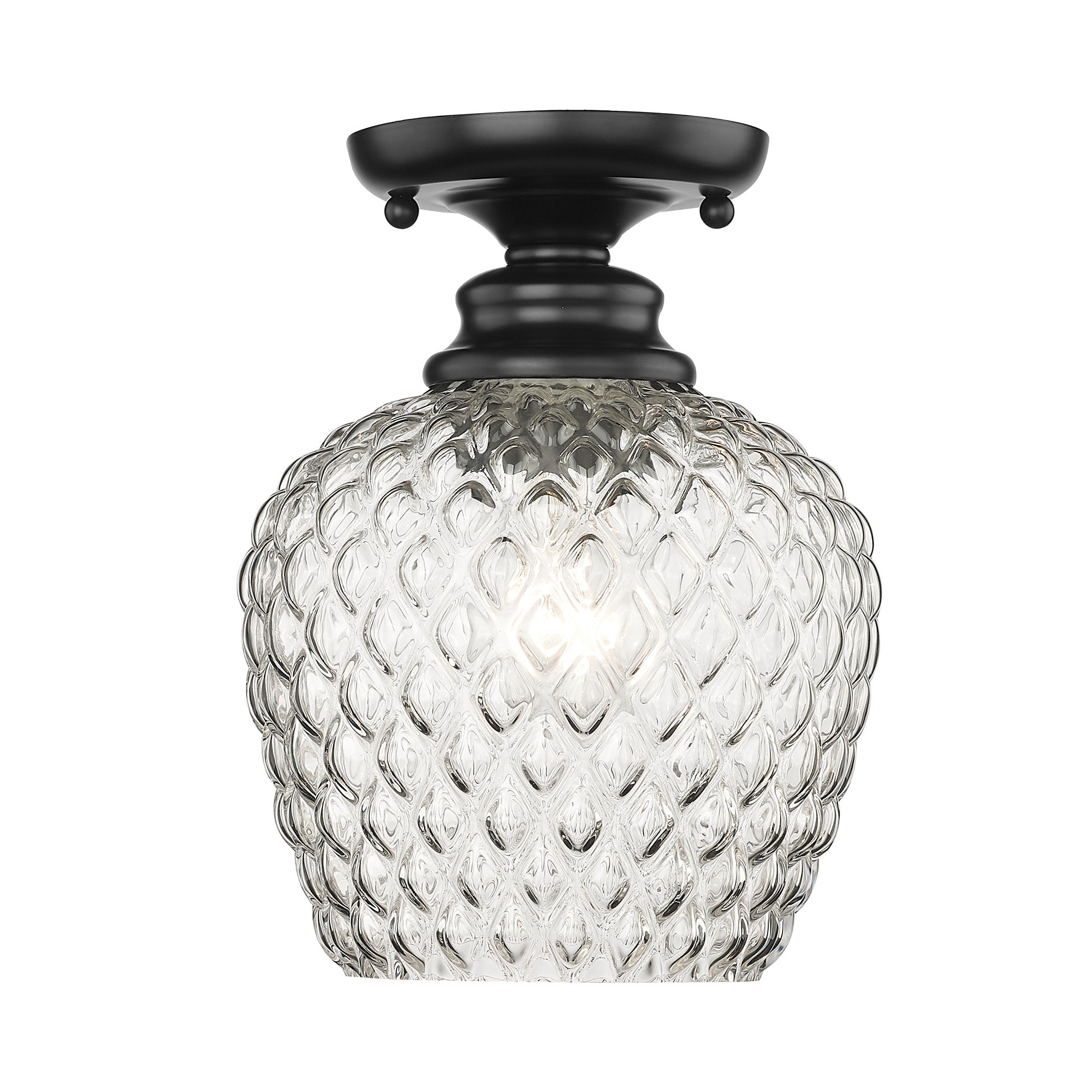 Golden Lighting Adeline 1-light Semi-Flush Mount in Matte Black - Default Title - Golden Lighting