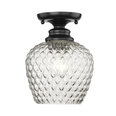 Golden Lighting Adeline 1-light Semi-Flush Mount in Matte Black - Default Title - Golden Lighting