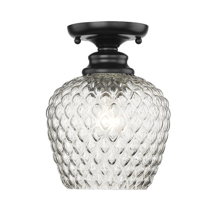 Golden Lighting Adeline 1-light Semi-Flush Mount in Matte Black - Default Title - Golden Lighting