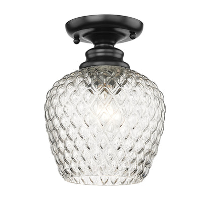 Golden Lighting Adeline 1-light Semi-Flush Mount in Matte Black - - Golden Lighting