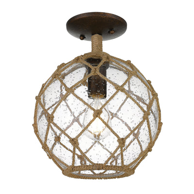 Haddoc 1-light Semi-Flush Mount in Burnished Chestnut, alternate view - Golden Lighting