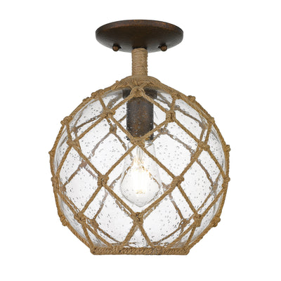 Haddoc 1-light Semi-Flush Mount in Burnished Chestnut - Golden Lighting