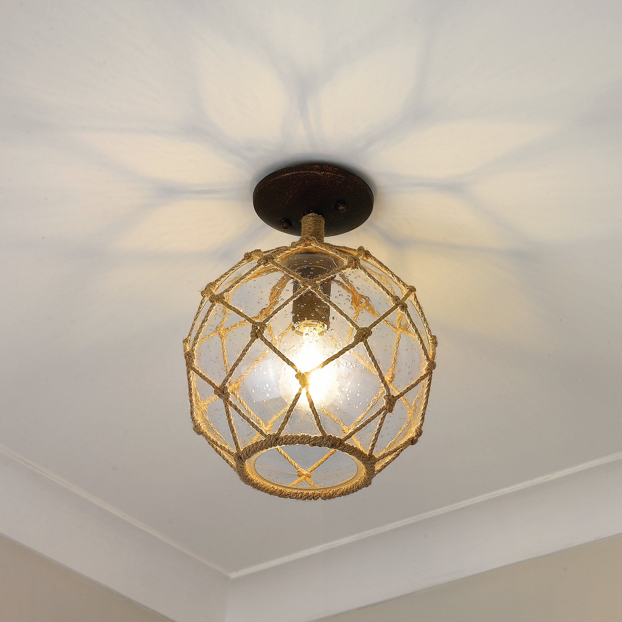 Haddoc 1-light Semi-Flush Mount in Burnished Chestnut