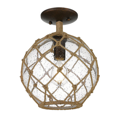 Wry Lighting Haddoc 1-light Semi-Flush Mount in Burnished Chestnut - - Golden Lighting