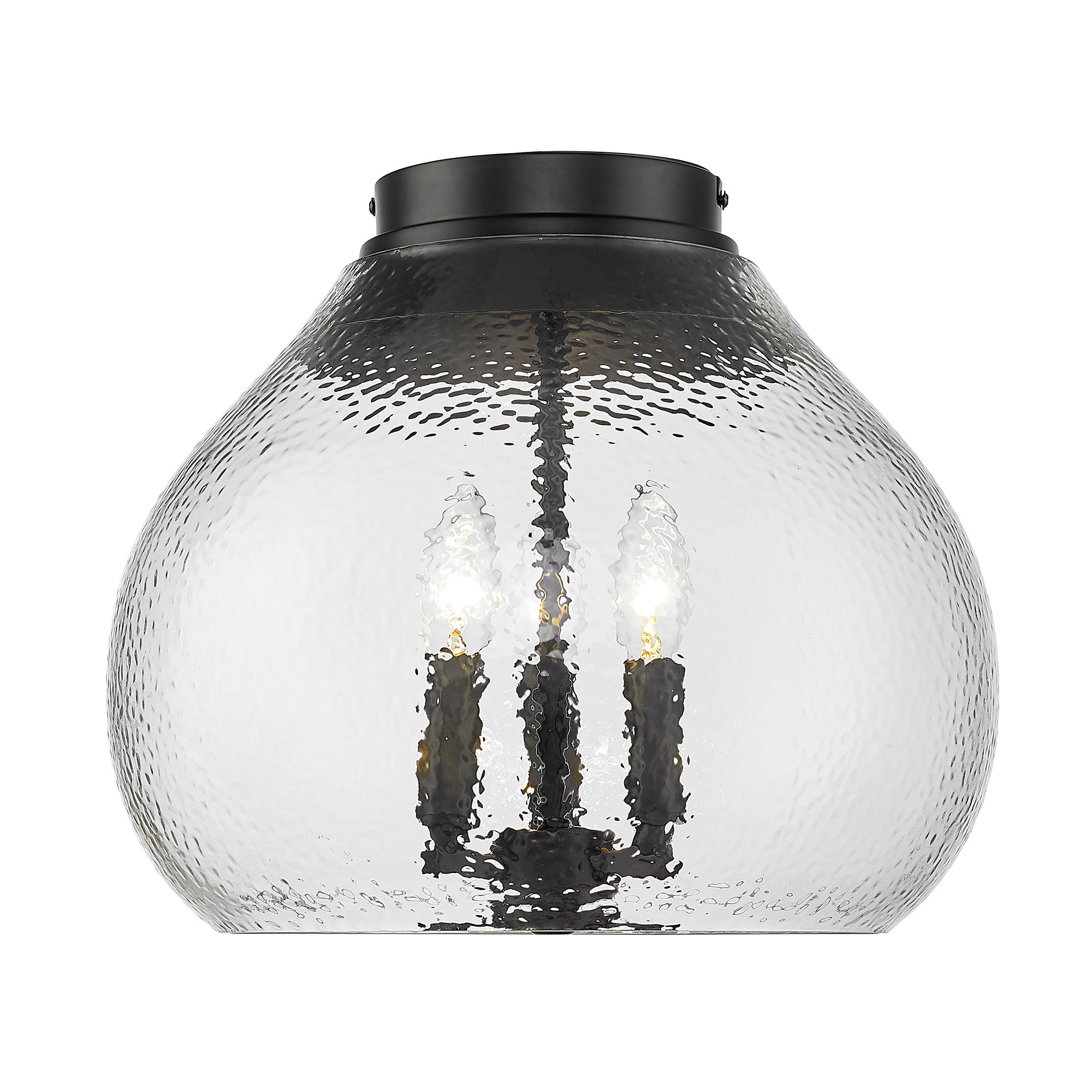 Golden Lighting Ariella 3-light Flush Mount in Matte Black - - Golden Lighting