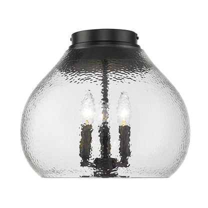 Golden Lighting Ariella 3-light Flush Mount in Matte Black - - Golden Lighting