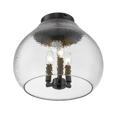 Golden Lighting Ariella 3-light Flush Mount in Matte Black - - Golden Lighting