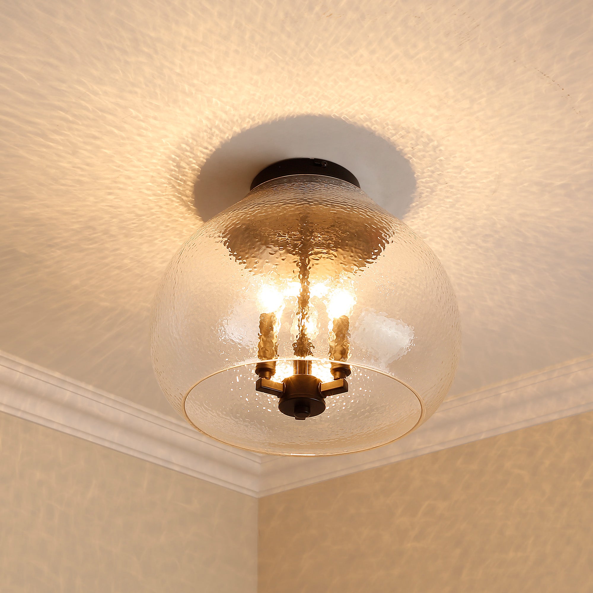 Golden Lighting Ariella 3-light Flush Mount in Matte Black - - Golden Lighting