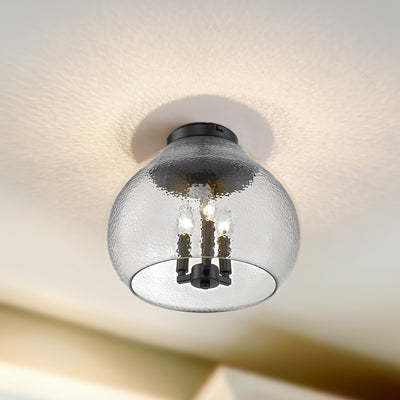 Golden Lighting Ariella 3-light Flush Mount in Matte Black - - Golden Lighting