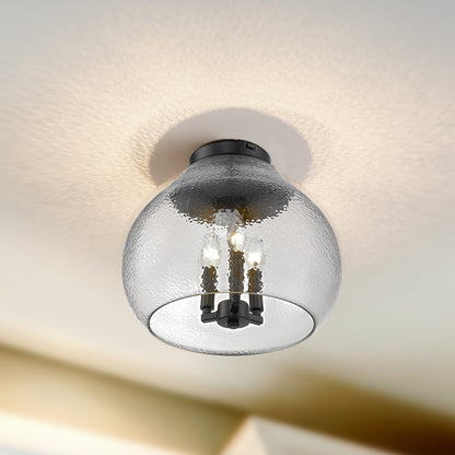 Golden Lighting Ariella 3-light Flush Mount in Matte Black - - Golden Lighting