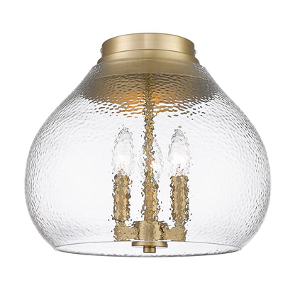 Golden Lighting Ariella 3-light Flush Mount in Brushed Champagne Brass - Default Title - Golden Lighting