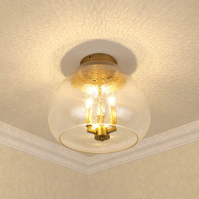 Golden Lighting Ariella 3-light Flush Mount in Brushed Champagne Brass - - Golden Lighting