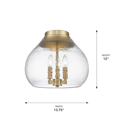 Golden Lighting Ariella 3-light Flush Mount in Brushed Champagne Brass - - Golden Lighting