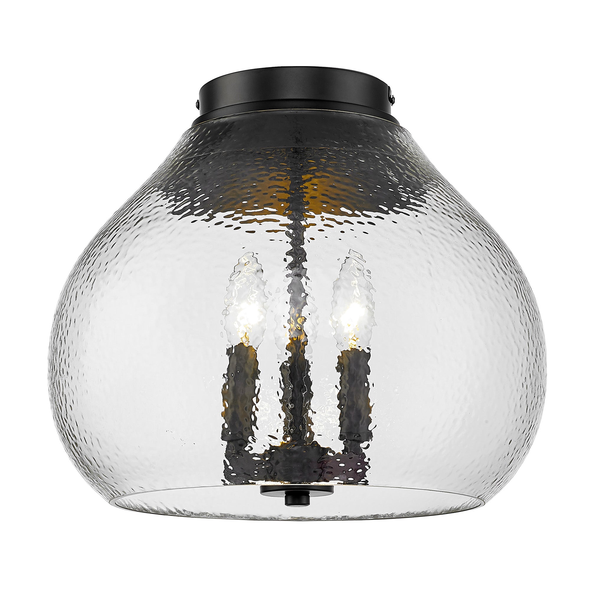Golden Lighting Ariella 3-light Flush Mount in Matte Black - Default Title - Golden Lighting