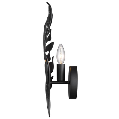 Aruba 1-light Wall Sconce in Natural Black, side view - Golden Lighting