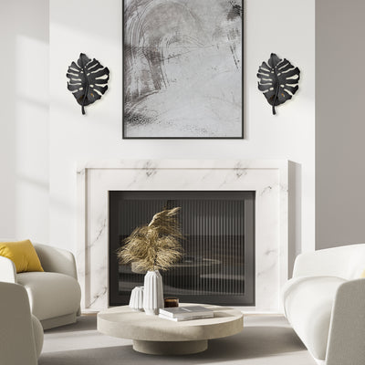Aruba 1-light Wall Sconce in Natural Black, shown in a room setting - Golden Lighting