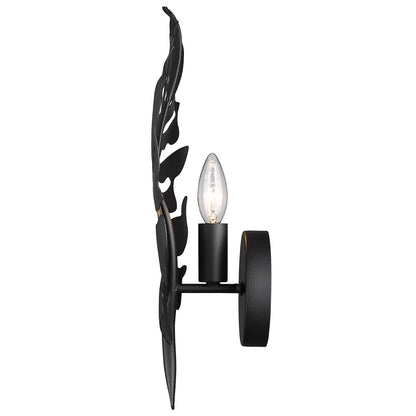 Aruba 1 Light Wall Sconce in Natural Black - Natural Black / No Shade / Black - Golden Lighting