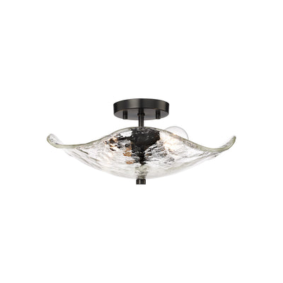 Golden Lighting Samara 2-light Semi-Flush Mount in Matte Black - - Golden Lighting