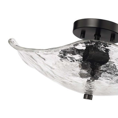 Golden Lighting Samara 2-light Semi-Flush Mount in Matte Black - - Golden Lighting