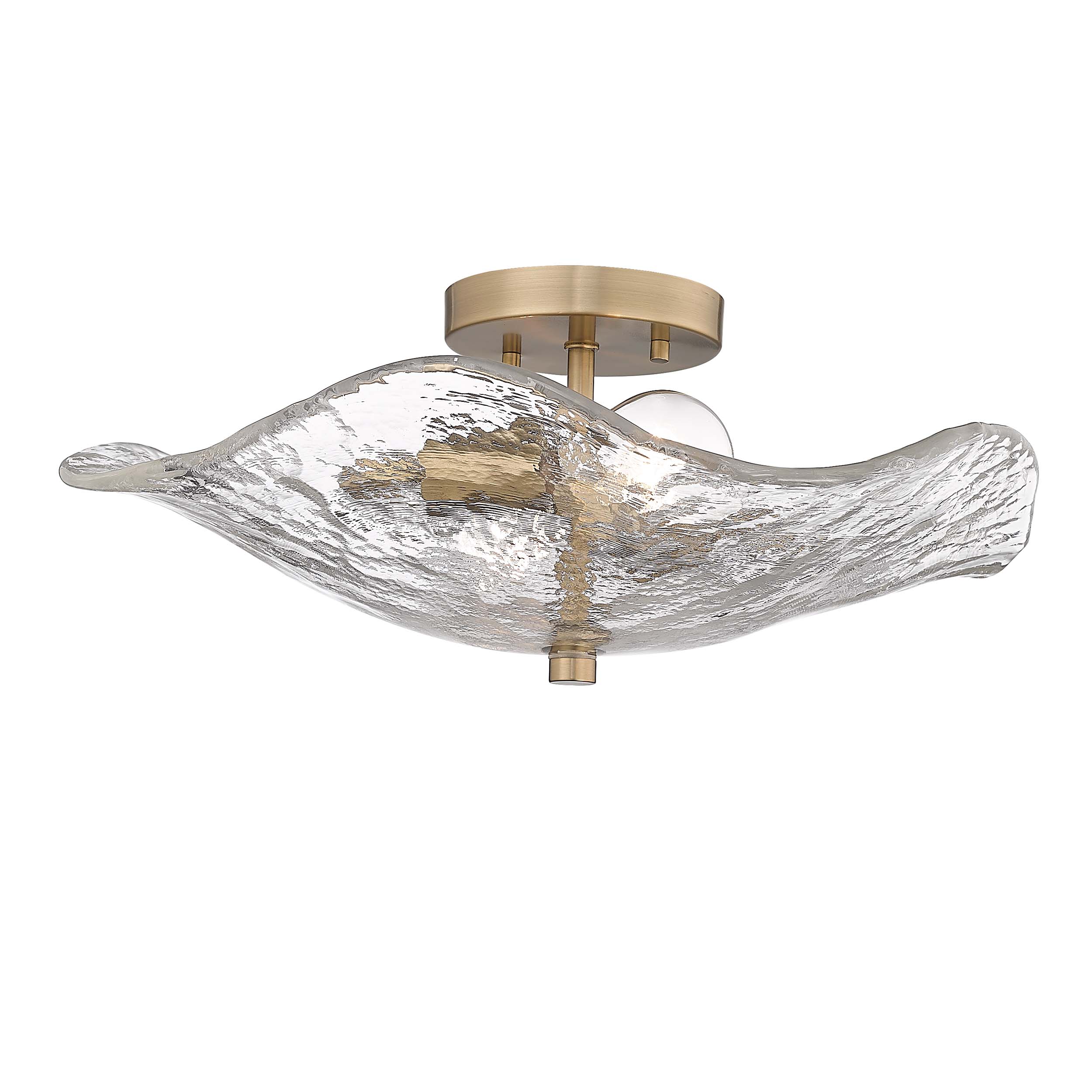 Golden Lighting Samara 2-light Semi-Flush Mount in Modern Brass - - Golden Lighting
