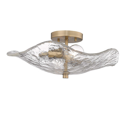 Golden Lighting Samara 2-light Semi-Flush Mount in Modern Brass - - Golden Lighting