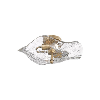 Golden Lighting Samara 2-light Semi-Flush Mount in Modern Brass - - Golden Lighting