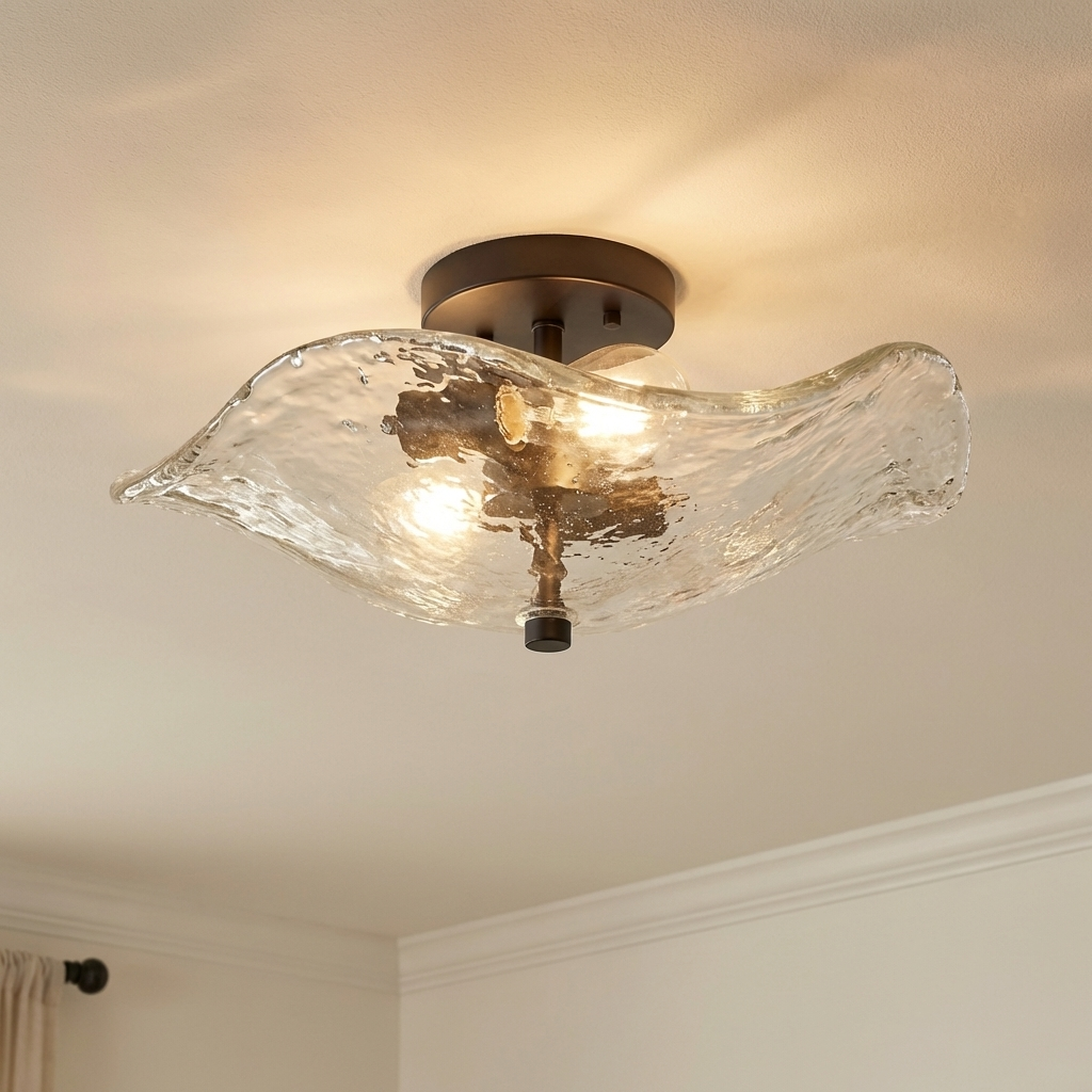 Samara 2-light Semi-Flush Mount in Matte Black, alternate view - Golden Lighting